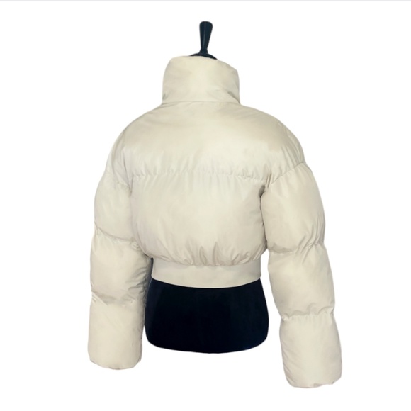 Cream Cropped Puffer Bomber - Picture 5 of 5